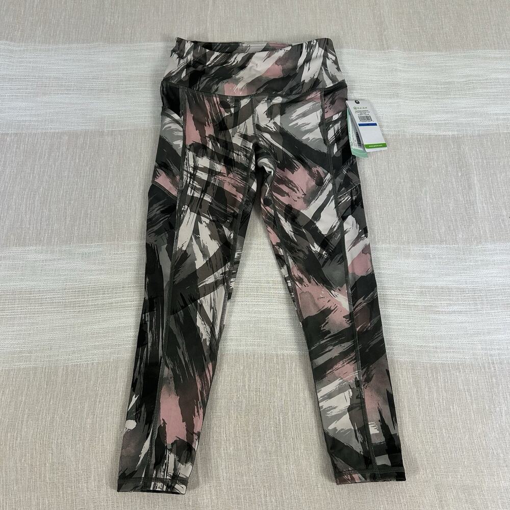 Gaiam Womens OM Dri High Rise Pocket XS Capri Yoga Legging Hazel Dusty Olive NWT